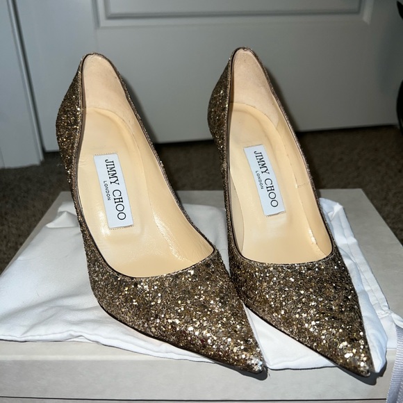 Jimmy Choo Abel Pumps Gold Glitter - Picture 6 of 10